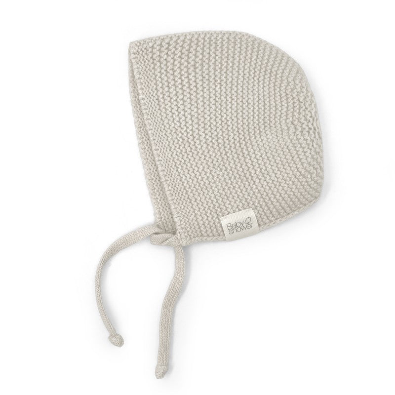 bonnet naissance tricot cashmere BEIGE t1
