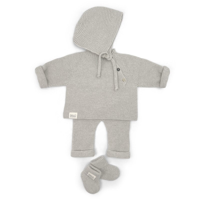 bonnet naissance tricot cashmere BEIGE t1