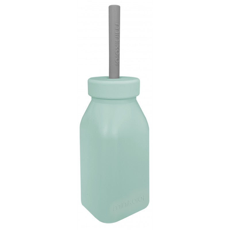 Bouteille d’apprentissage en silicone avec paille