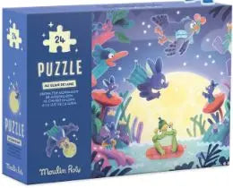 PUZZLE PHOSPHORESCENT AU CLAIR DE LUNE 24 PIECES LA MARE AUX GRENOUILLES