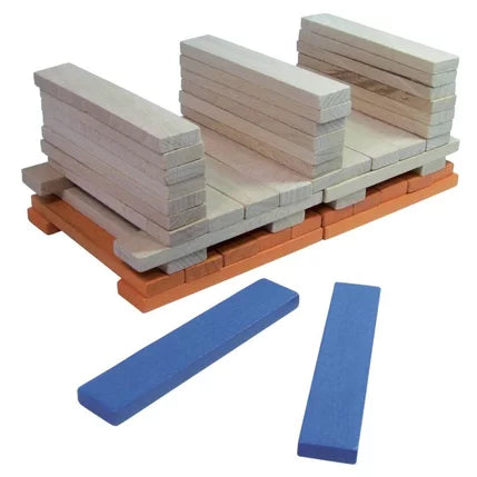 BATIBLOC COLOR 100 PLANCHETTES EN BOIS MASSIF COLOREES