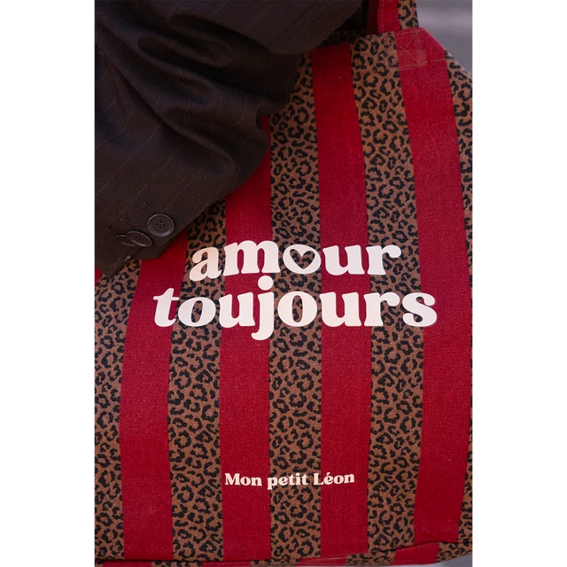 Cabas XXL Rayures Léopard Cherry - amour toujours