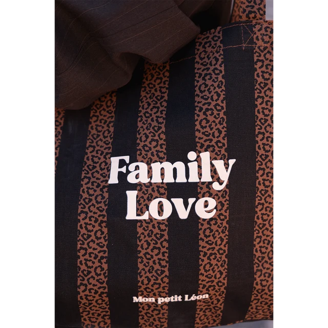 Cabas XXL Rayures Léopard Noir - Family Love