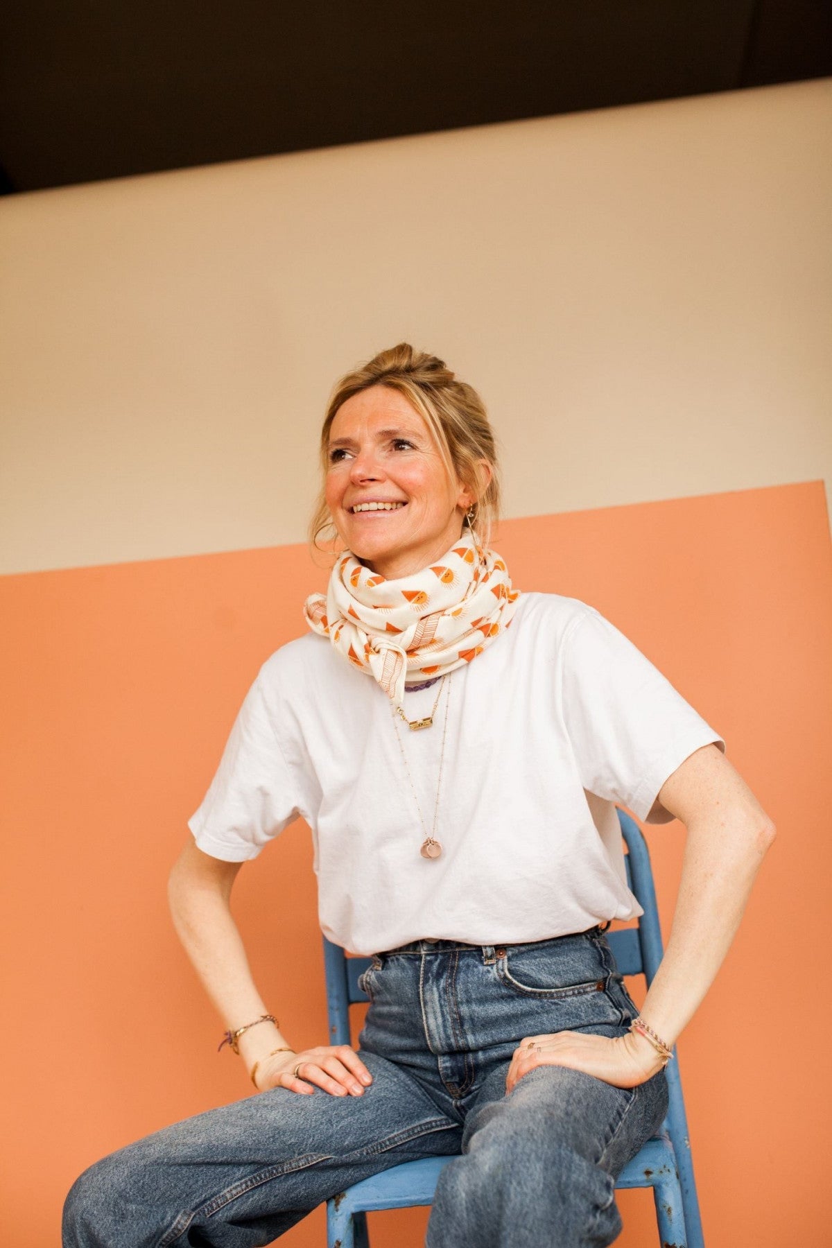 Big Foulard Latika "Sorbet" Abricot