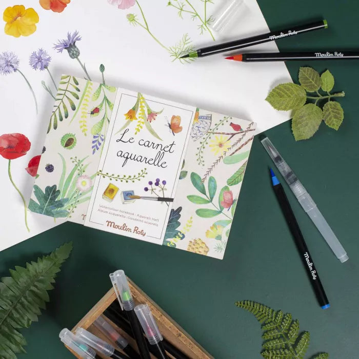 Carnet aquarelle - Le jardin du Moulin