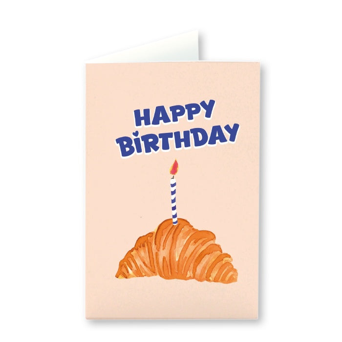 Carte d'anniversaire - Croissant - Happy birthday