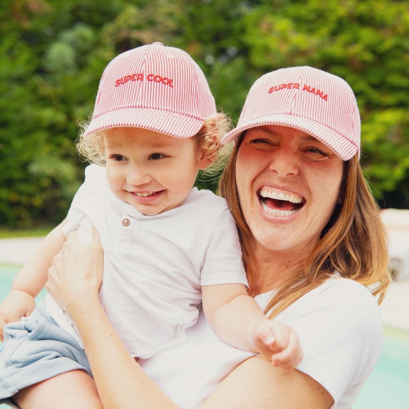 Casquette enfant Marinière Super Cool rouge
