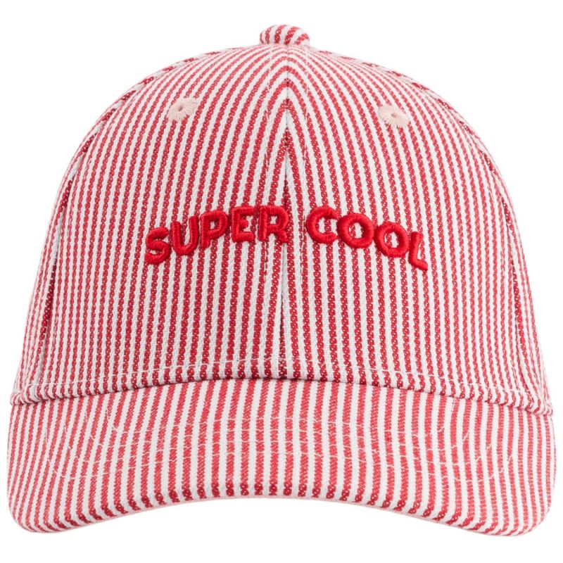 Casquette enfant Marinière Super Cool rouge