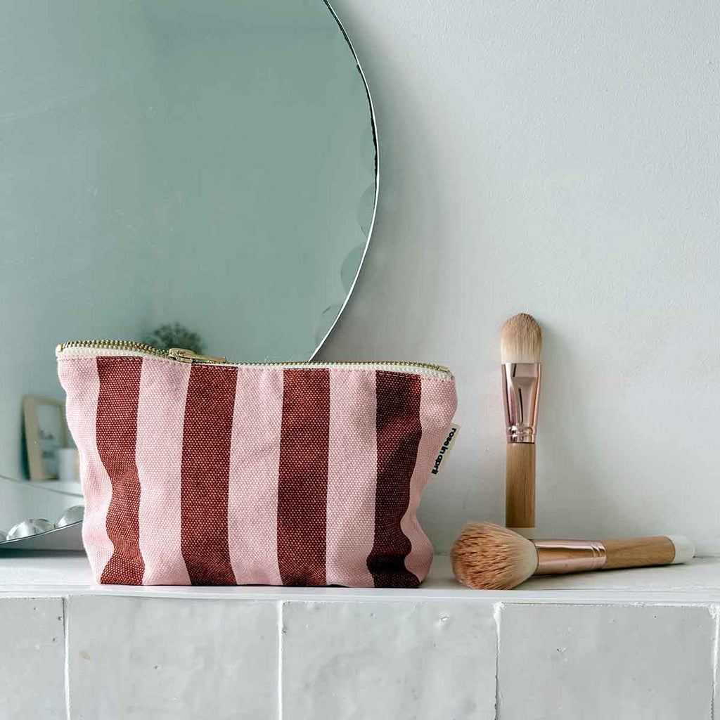 Trousse Sofia  Rayures Brick / Chamallow