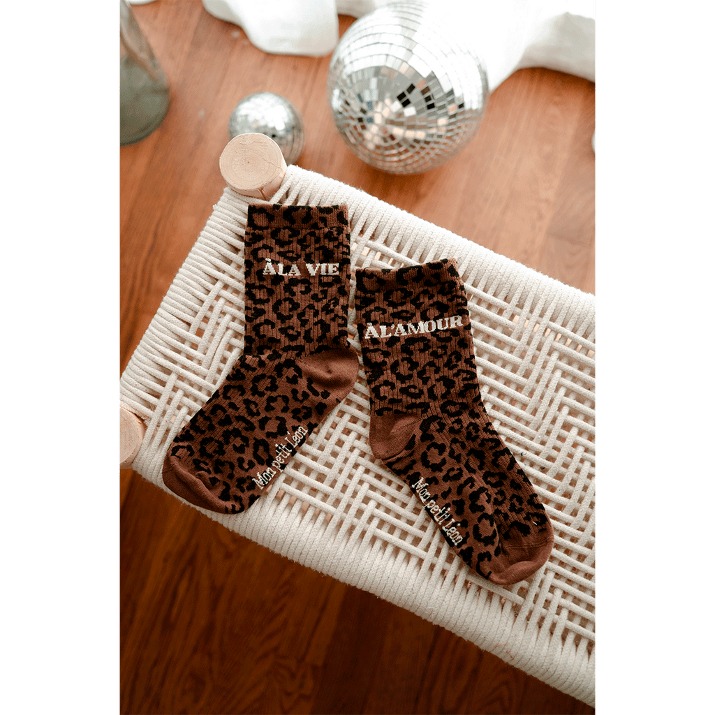 Chaussettes femme léopard - À la vie à l'amour