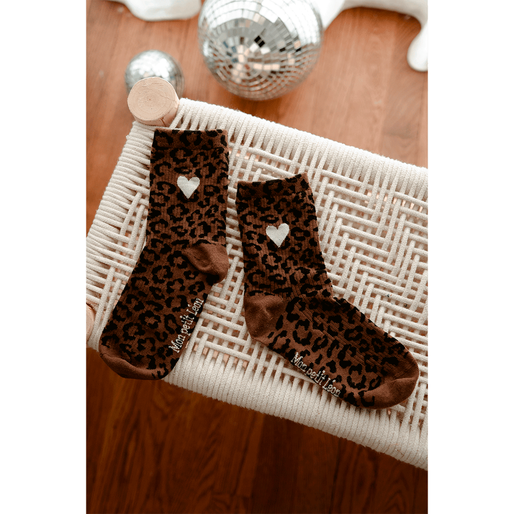 Chaussettes femme léopard - Coeur