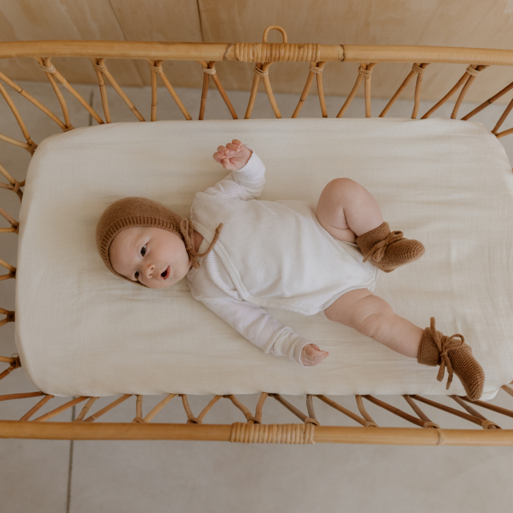 Chaussons tricotés caramel