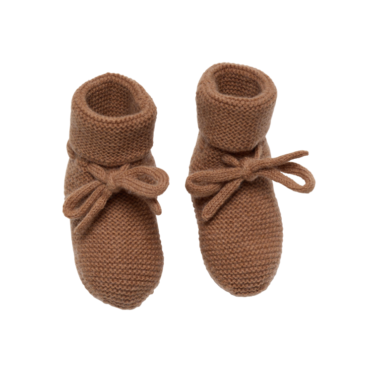 Chaussons tricotés caramel