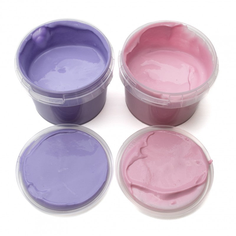 Coffret 2 pots peinture aux doigts naturelle & vegan - rose + violet