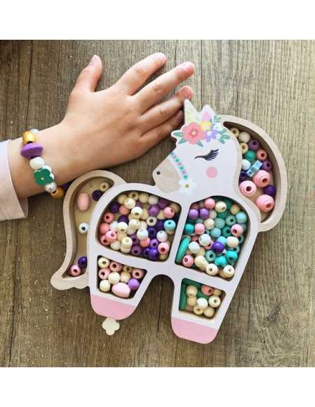 Les Perles - Coffret perles bois licorne - 4 ans +