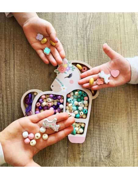 Les Perles - Coffret perles bois licorne - 4 ans +