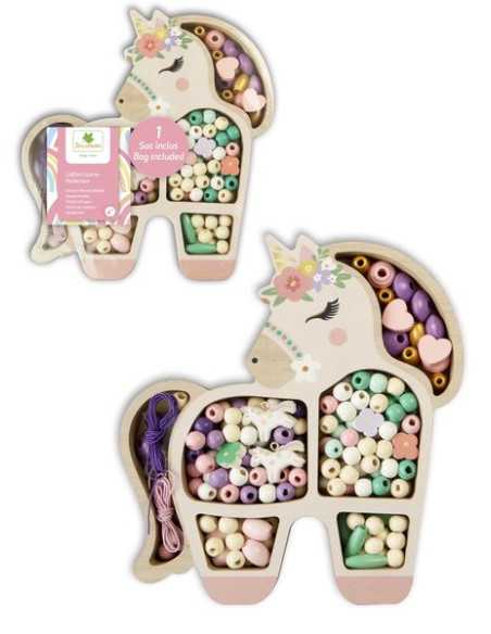 Les Perles - Coffret perles bois licorne - 4 ans +