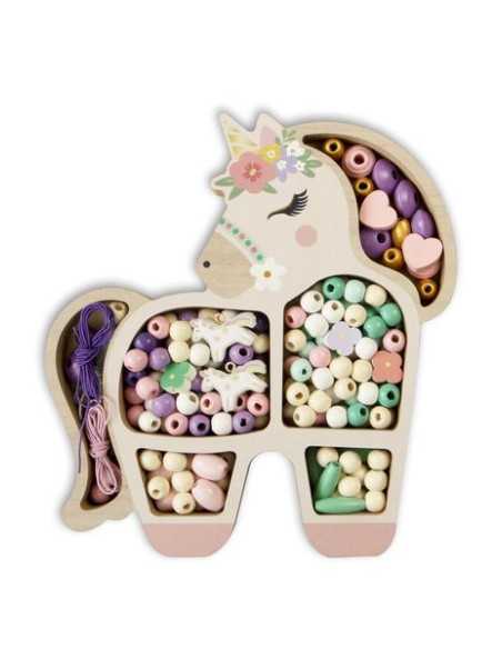Les Perles - Coffret perles bois licorne - 4 ans +