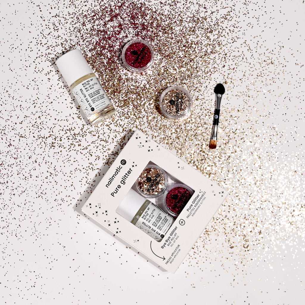 Coffret Paillettes Dorées et Rose Foncé