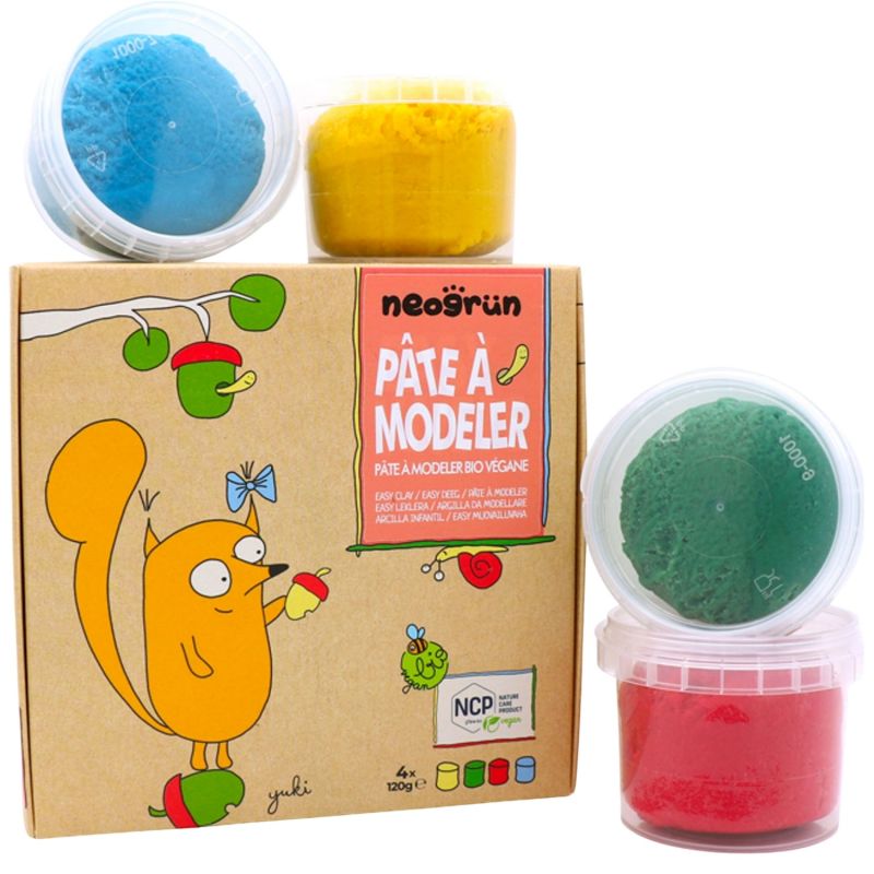Coffret 4 pots pâte à modeler naturelle & vegan "Yuki"