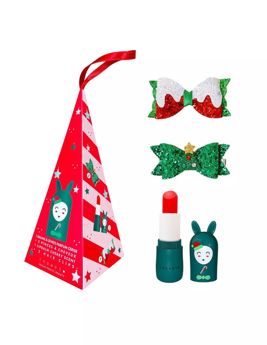 CONE BUNNY - Baume à lèvres + 2 barettes cheveux noël -