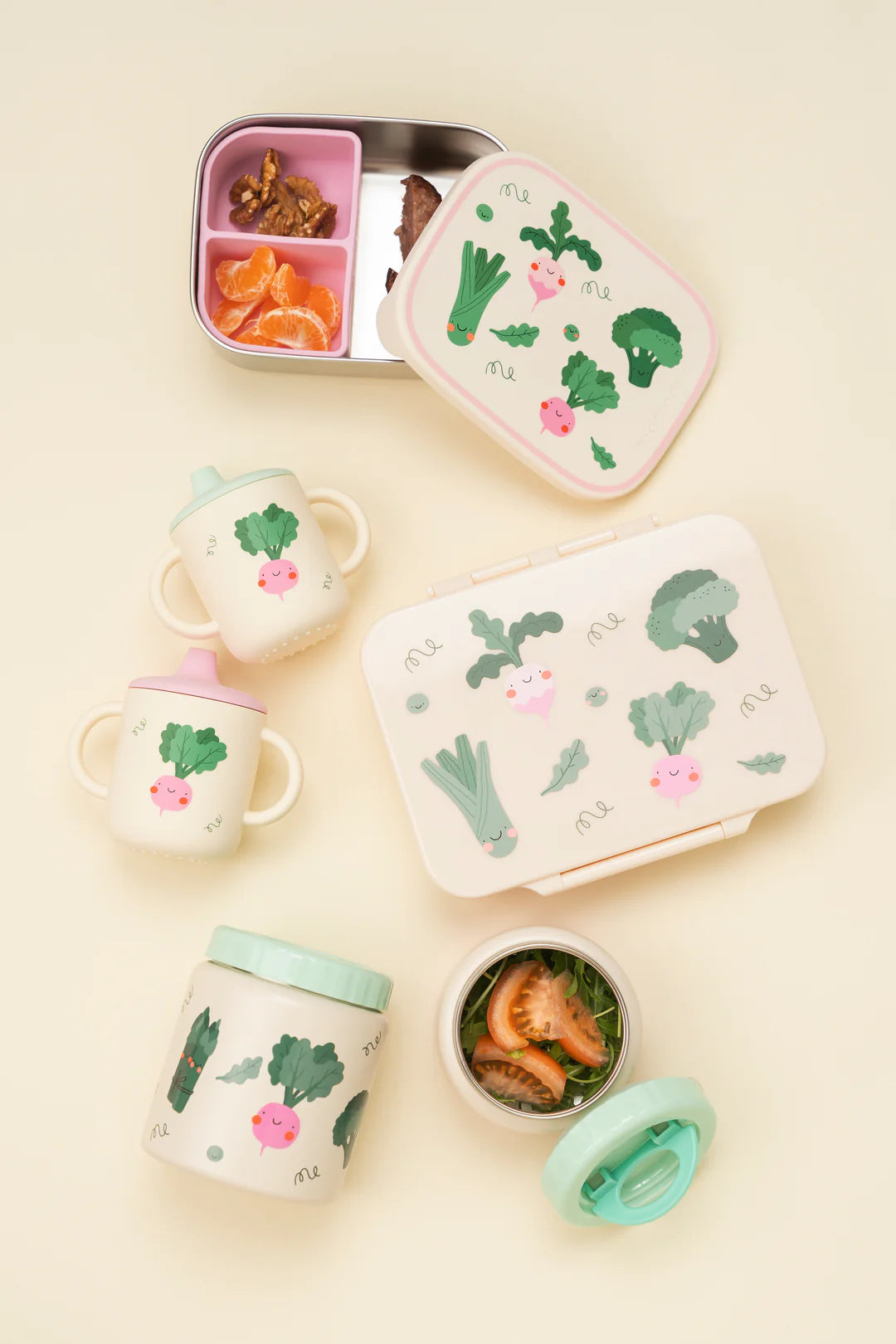 Tasse d'apprentissage copains végétariens - Couleur rose (à l'unité)