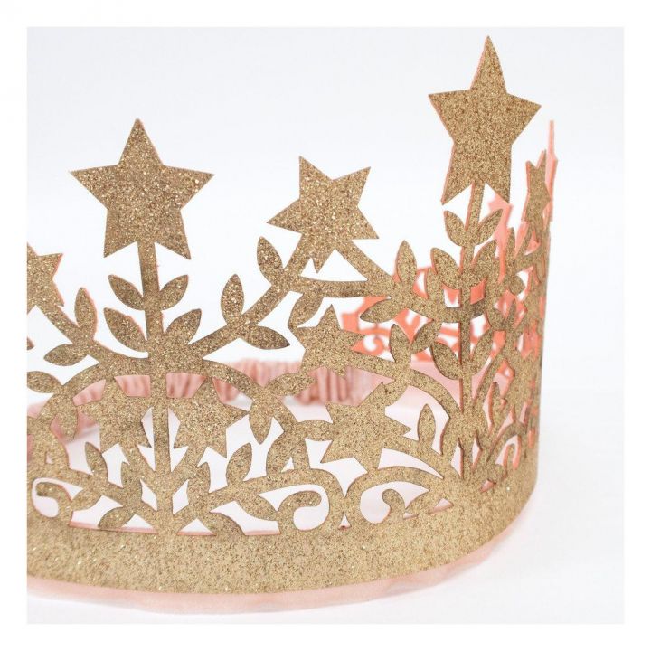 Couronne étoile en tissu pailleté