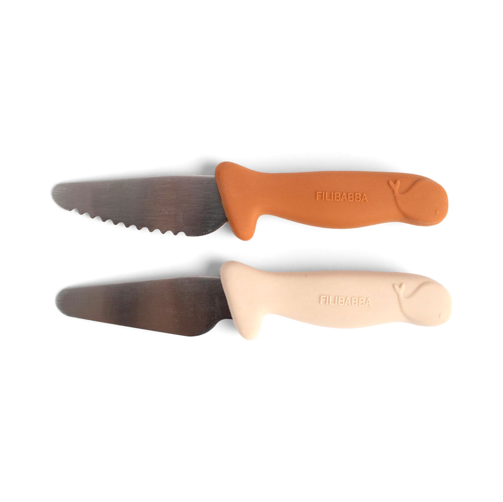 Filibabba – Couteaux d’apprentissage – Pack de 2 – Cannelle + Ivoire