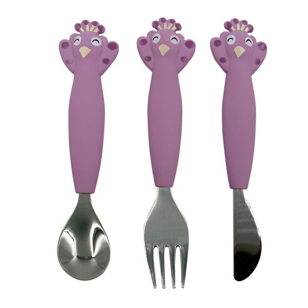 Couverts 3 pièces en silicone - Mrs.  Peacock