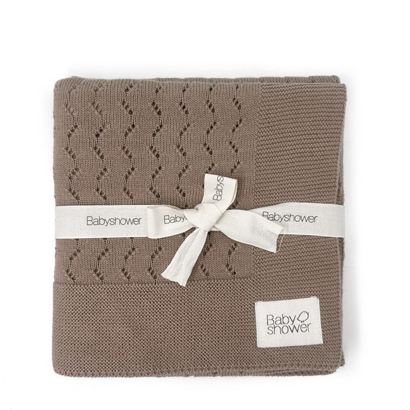 Couverture tricot classic caramel glacé