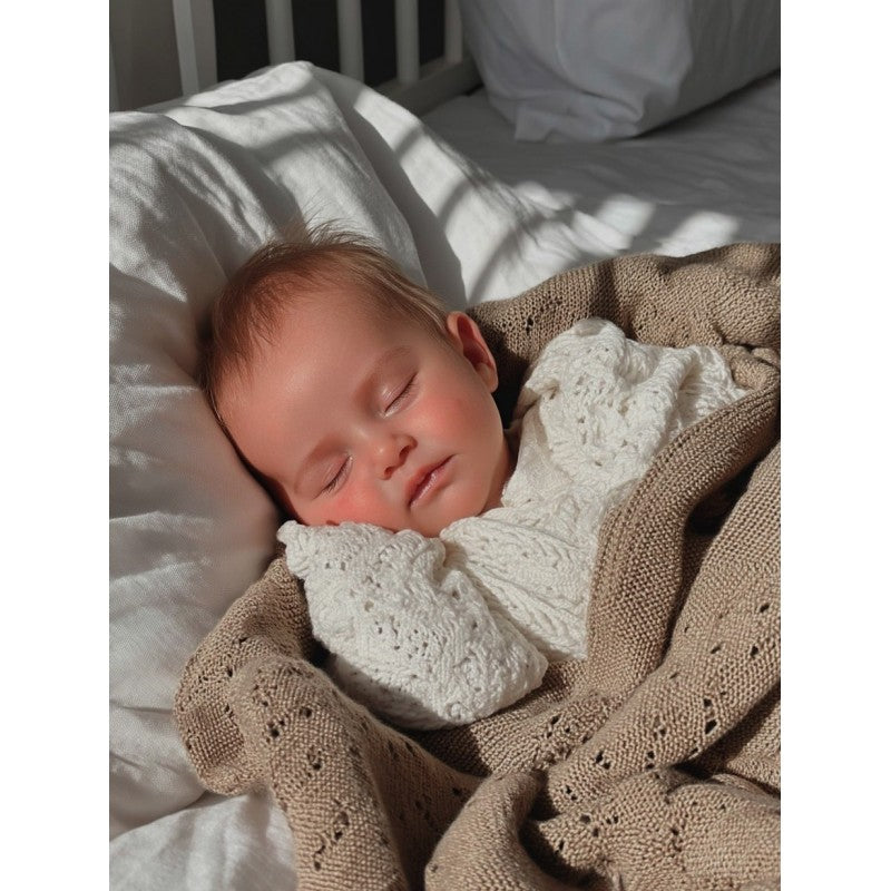 Couverture tricot classic caramel glacé