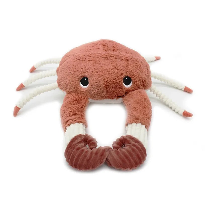 LES PTIPOTOS - PELUCHE CASSECOU LE CRABE MAMAN & BEBE TERRACOTTA - 46CM