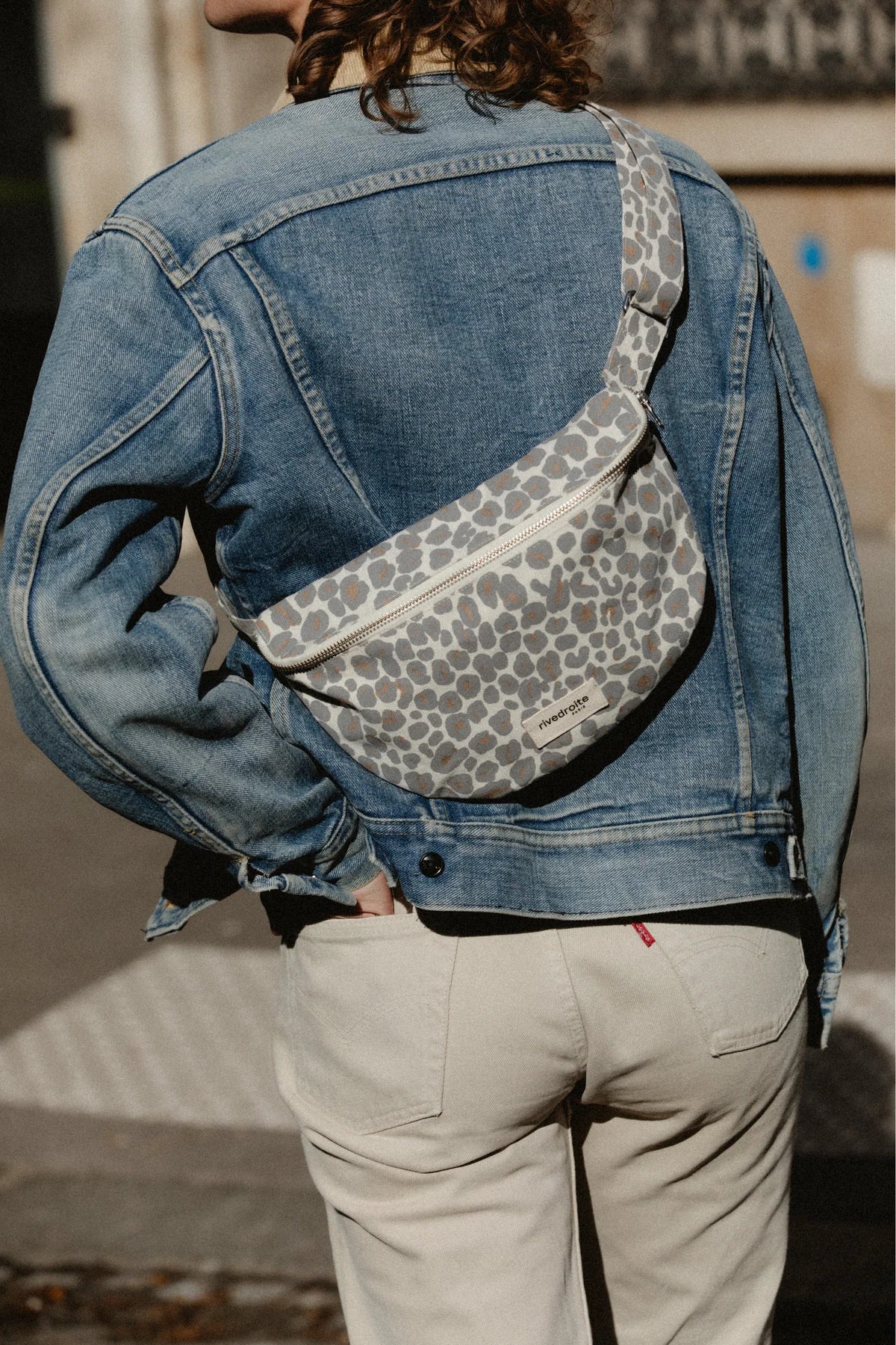 Custine le sac banane - Coton recyclé Léopard Gris