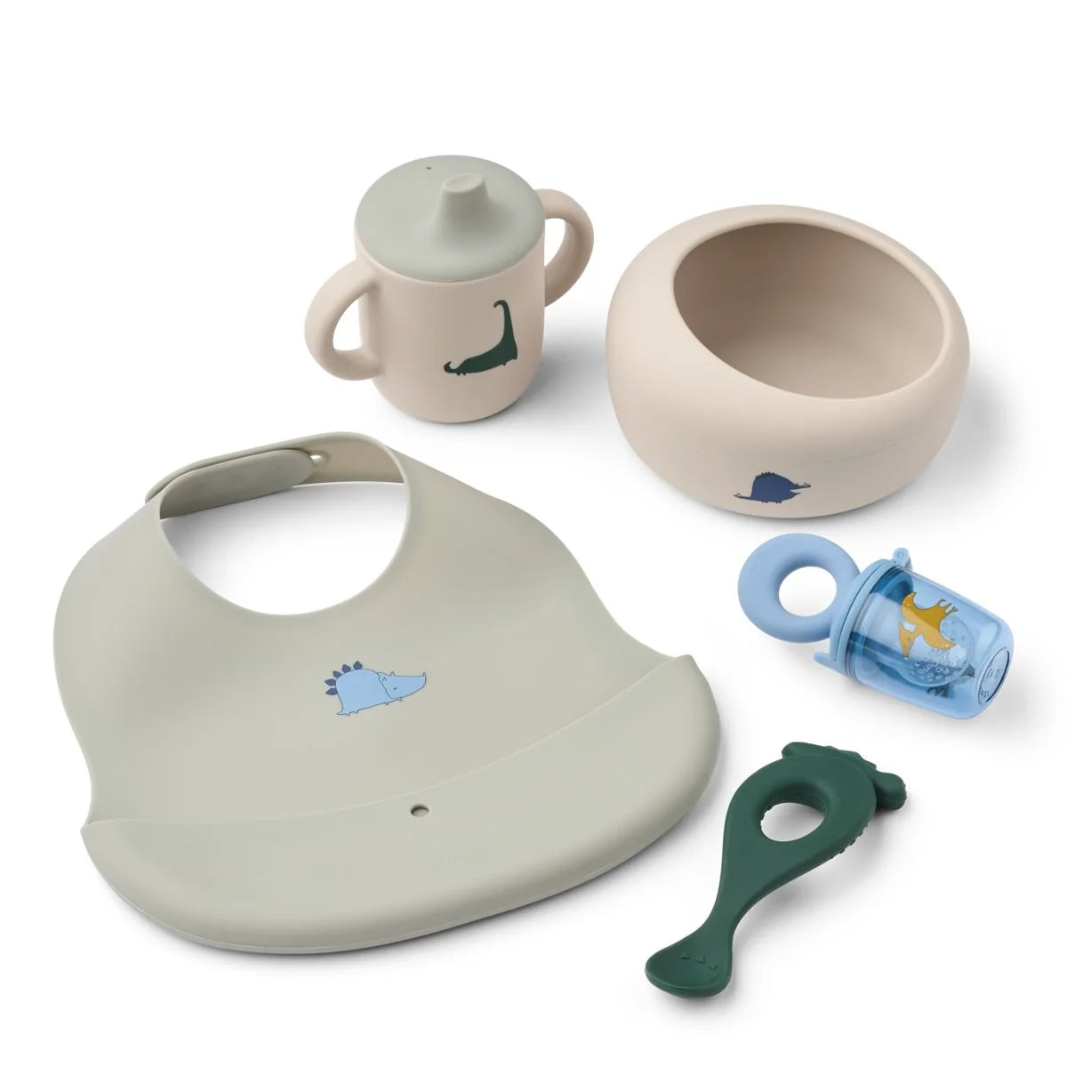 Set de repas Mileah - Dino Roar / Dove blue
