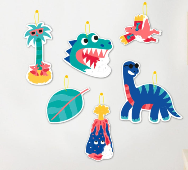 Dinos - Kit de 6 décos en peinture numéros