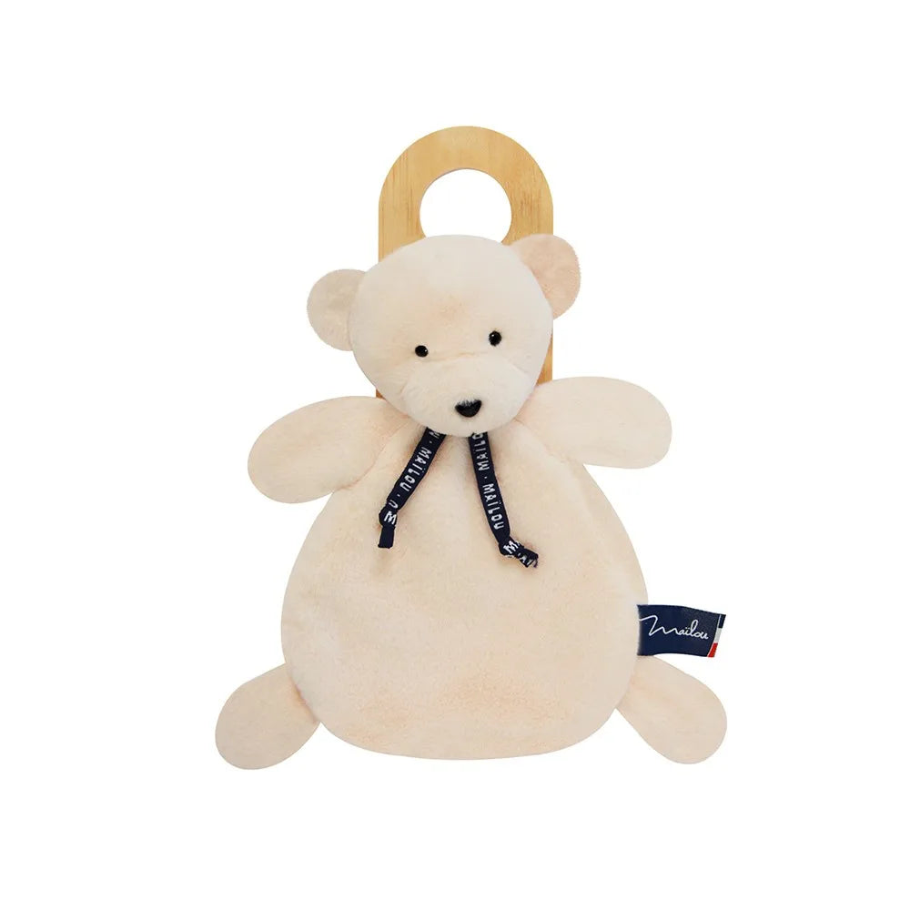 Doudou plat Ours Dorlotin – Ivoire