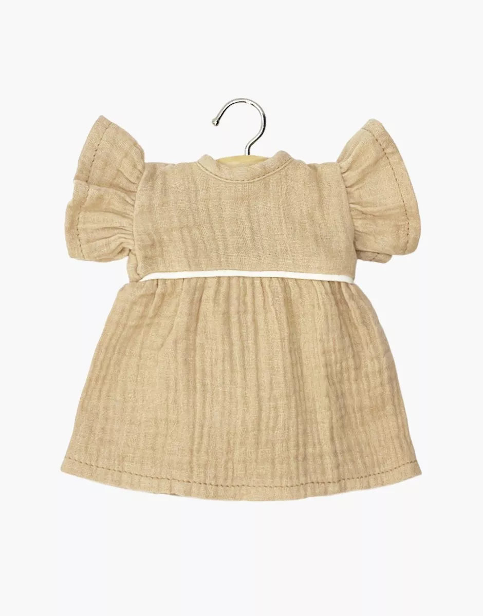 Amigas – Robe Daisy en gaze de coton latté avec passepoil