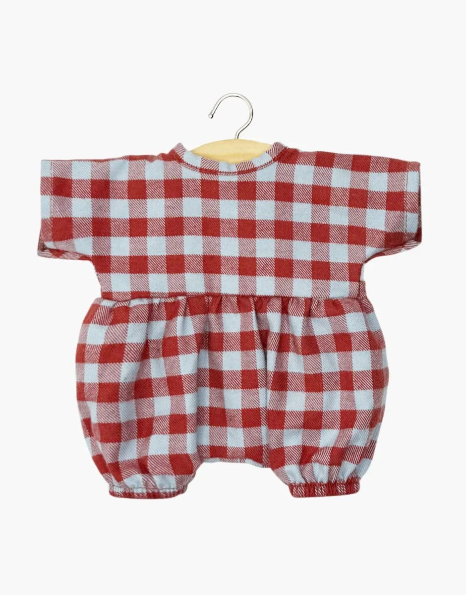 Babies – Barboteuse Noa en flanelle Vichy bleu givre