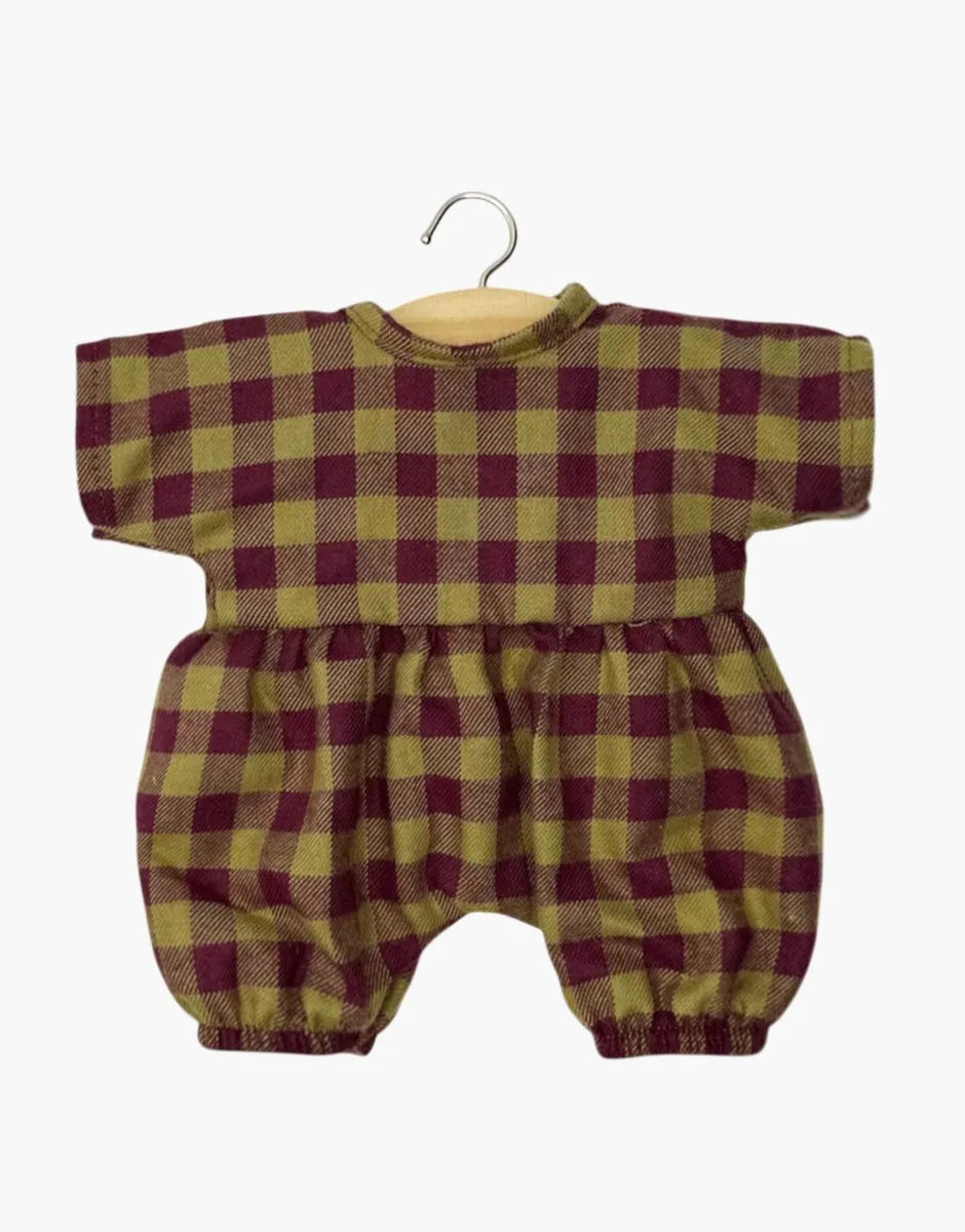 Babies – Barboteuse Noa en flanelle Vichy olive
