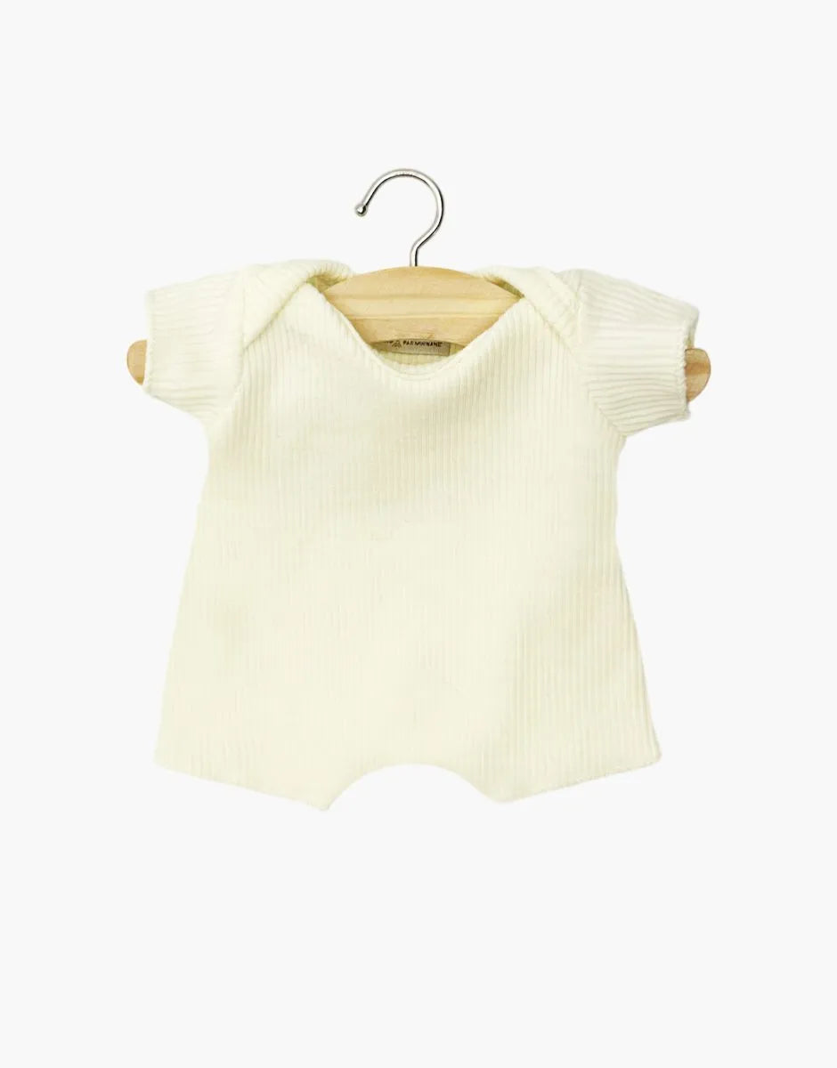 Babies - Body shorty en maille côtelée jaune pastel - MINIKANE