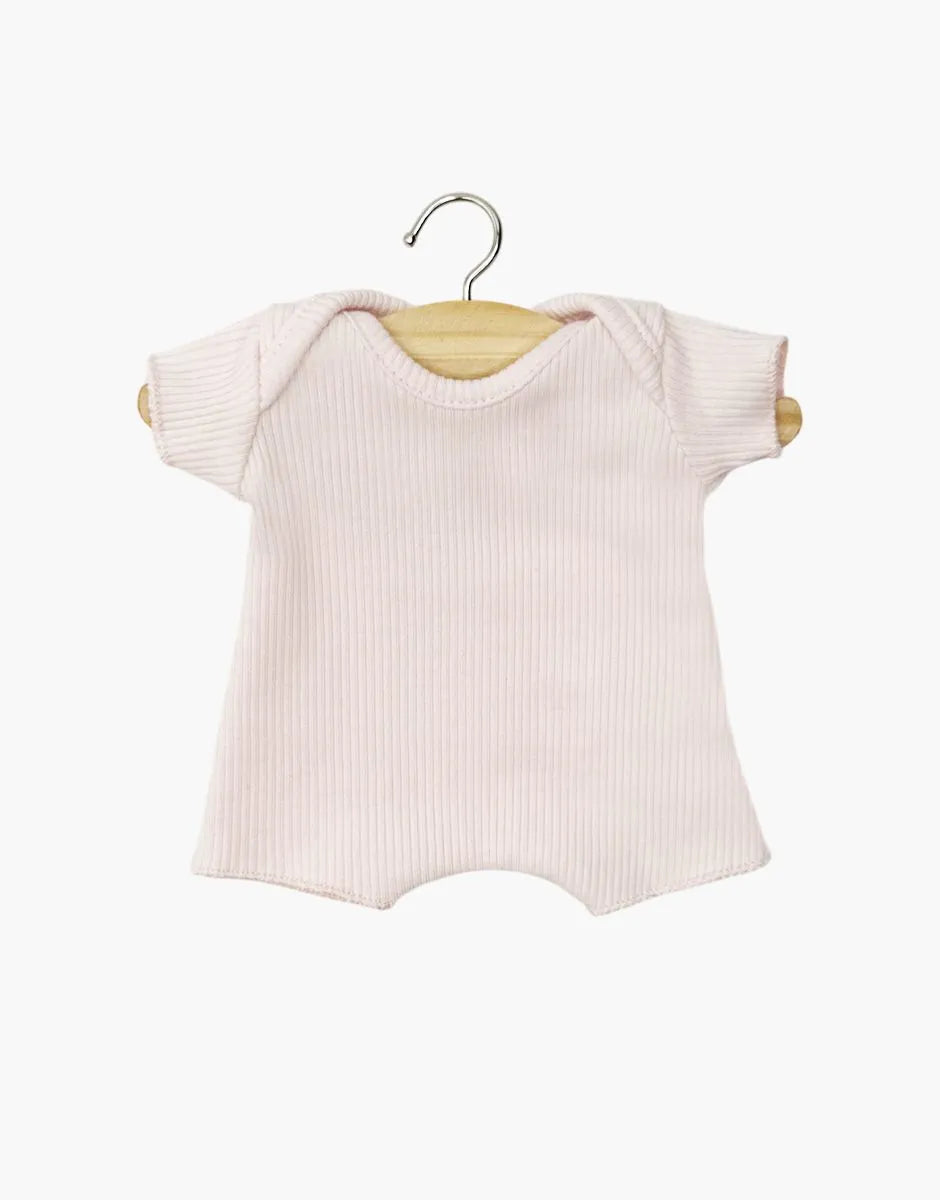 Babies - Body shorty en maille côtelée rose pastel - MINIKANE