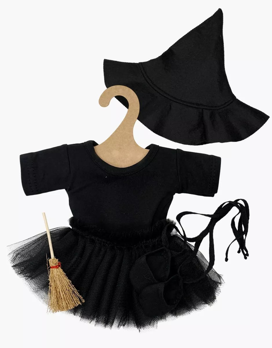 Les P’tits Déguiz’ – Ensemble Halloween P’tite sorcière noir avec chapeau et balais - MINIKANE