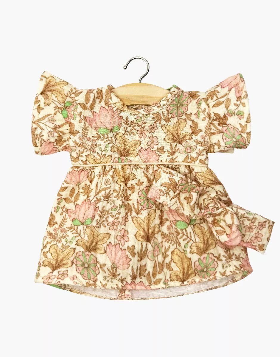 Robe Daisy et son headband croisé en molleton Féline avec passepoil lurex