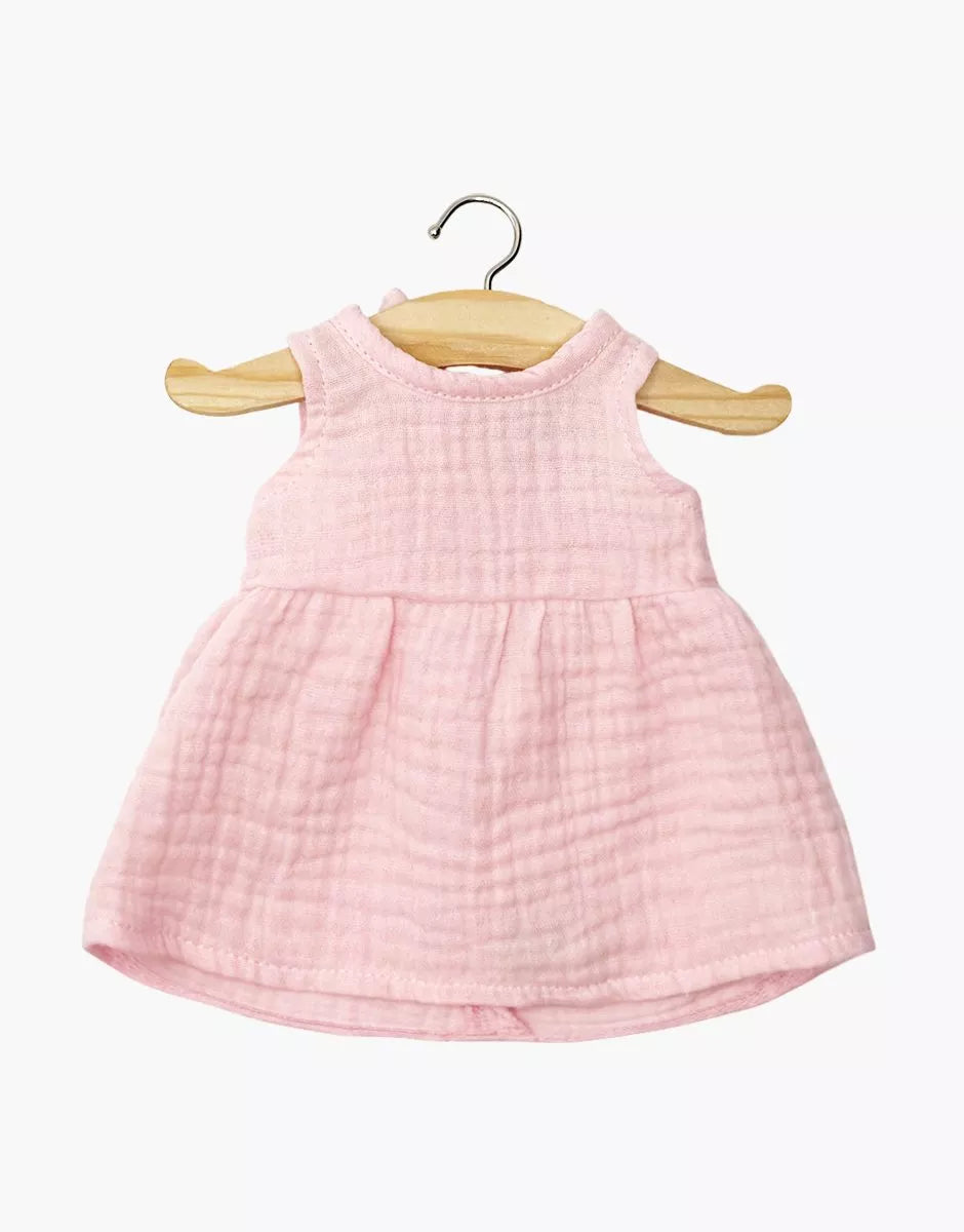 Robe Faustine sans manches en gaze de coton fraise