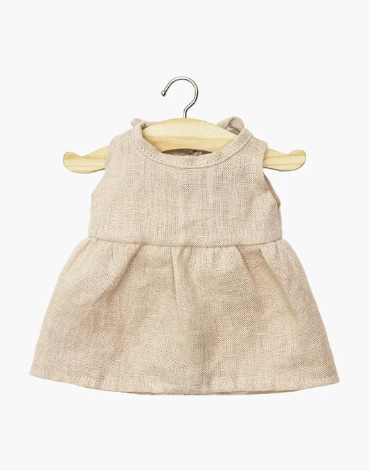 Robe Faustine sans manches en lin lavé nude