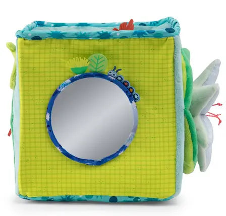 Grand cube d'activités tissu La mare aux grenouille