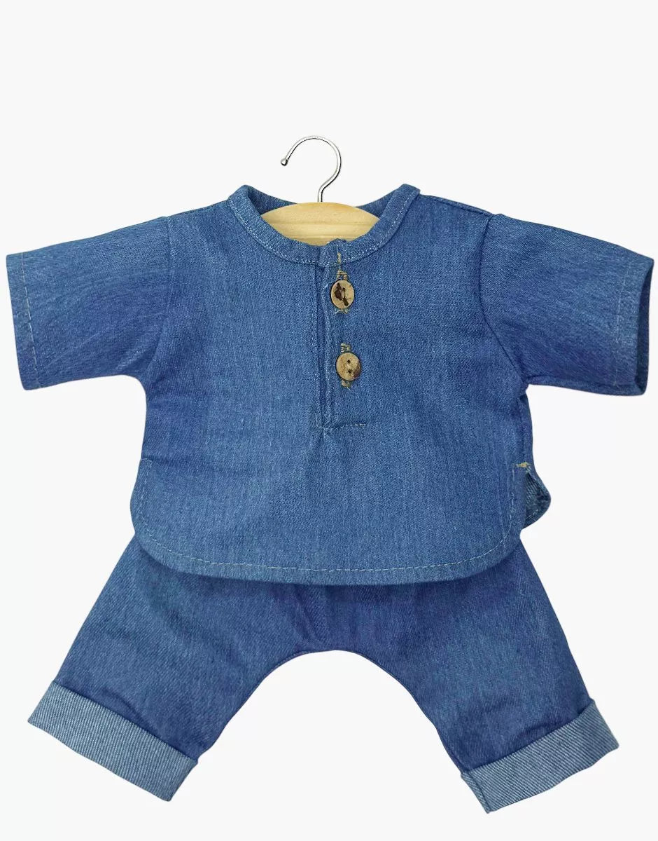 Ensemble Andrea manches longues en jean bleu denim