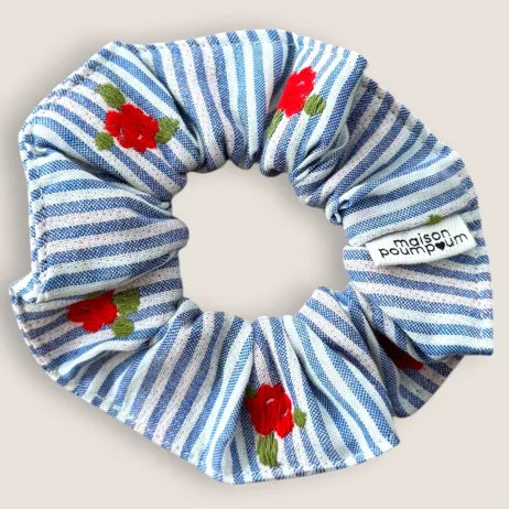 Chouchou Jacquard rayé fleuri – Maison PoumPoum