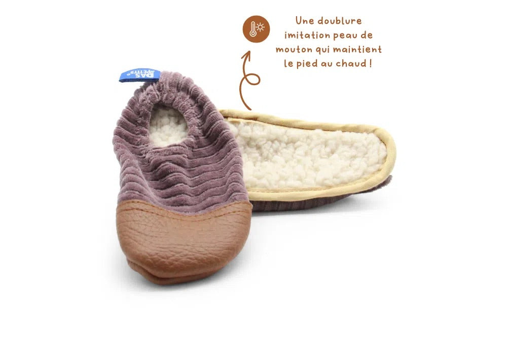 Chaussons Les Petits Velours Figue
