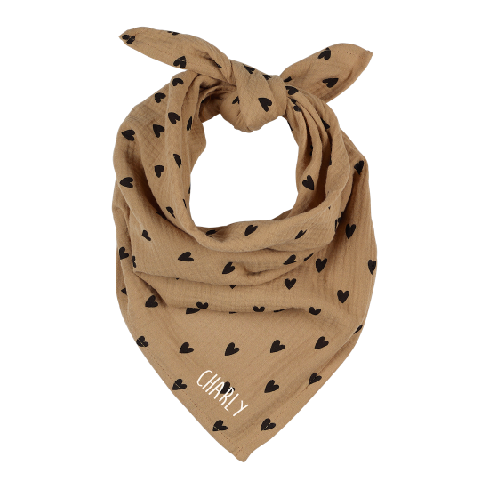 Foulard gaze cœurs - Beige